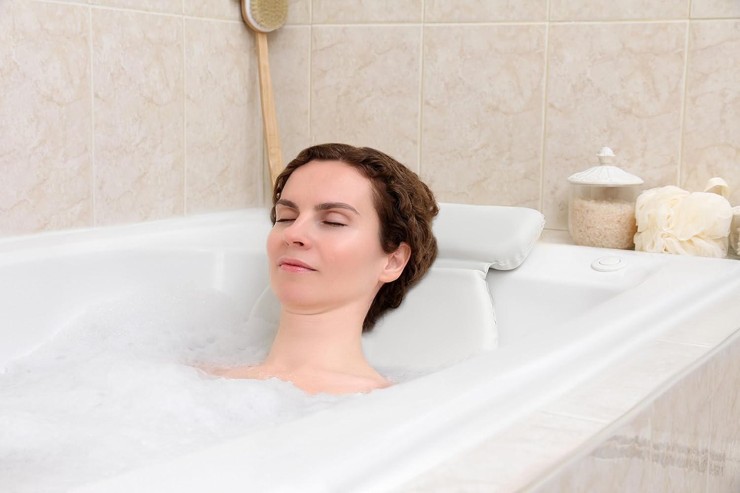 Epica 2X-Thick Luxury Spa Bath Pillow, SuperGrip Suction Cups: Home & Kitchen