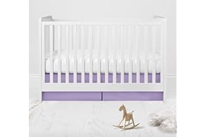 Bacati Solid Crib/Toddler Bed Skirt, Lilac, 13"