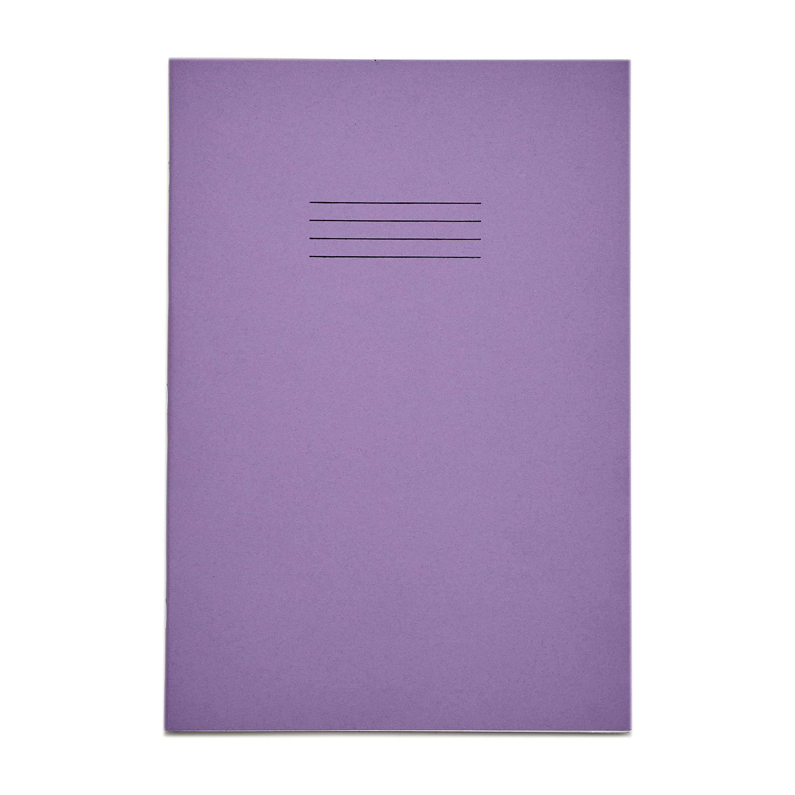 Rhino A4 Exercise Books, 48 Page / 8mm Lined with Margin Paper Notebook, 10 Pack, Office & School Stationery Supplies, Purple