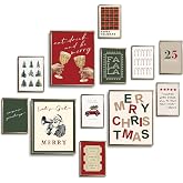 TwoDays Trendy Christmas Wall Art, Retro Holiday Classic Xmas Aesthetic Poster for Room Decor, Santa Pine Tree Cheers Gallery Artwork Prints. (Multi Sizes, 8