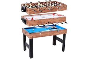 LANCASTER GAMING COMPANY Lancaster 3 in 1 Sports Multigame, Pool Billiards, Slide Hockey, Foosball Game Table