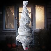 JOYIN 72" Halloween Hanging Cocoon Corpse Animated, Lighted Dead Body Prop for Indoor Decor, Life Size Skeleton Corpse Props for Haunted House, Scary Outdoor Hanging Decorations