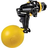 Jobe Valves J-TPV0075DLT Topaz Trough Valve with 4.9"-Wide Float, 200L/Min, 100PSI, Detach Long Tail, 3/4" NTP Inlet, Yellow/Black (1)