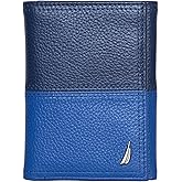 Nautica Men's Trifold Wallet | RFID Blocking Protection | ID Window | Card Slots | Genuine Leather | Durable