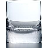 Amehla "Hive Handblown Honeycomb Double Old Fashioned Glasses, 12oz Solid Crystal Bourbon Rocks Glasses, Set of 2 or 4 Lowball Glasses, Plenty of Room for a Large Ice Sphere or Cocktail Ice Cube.