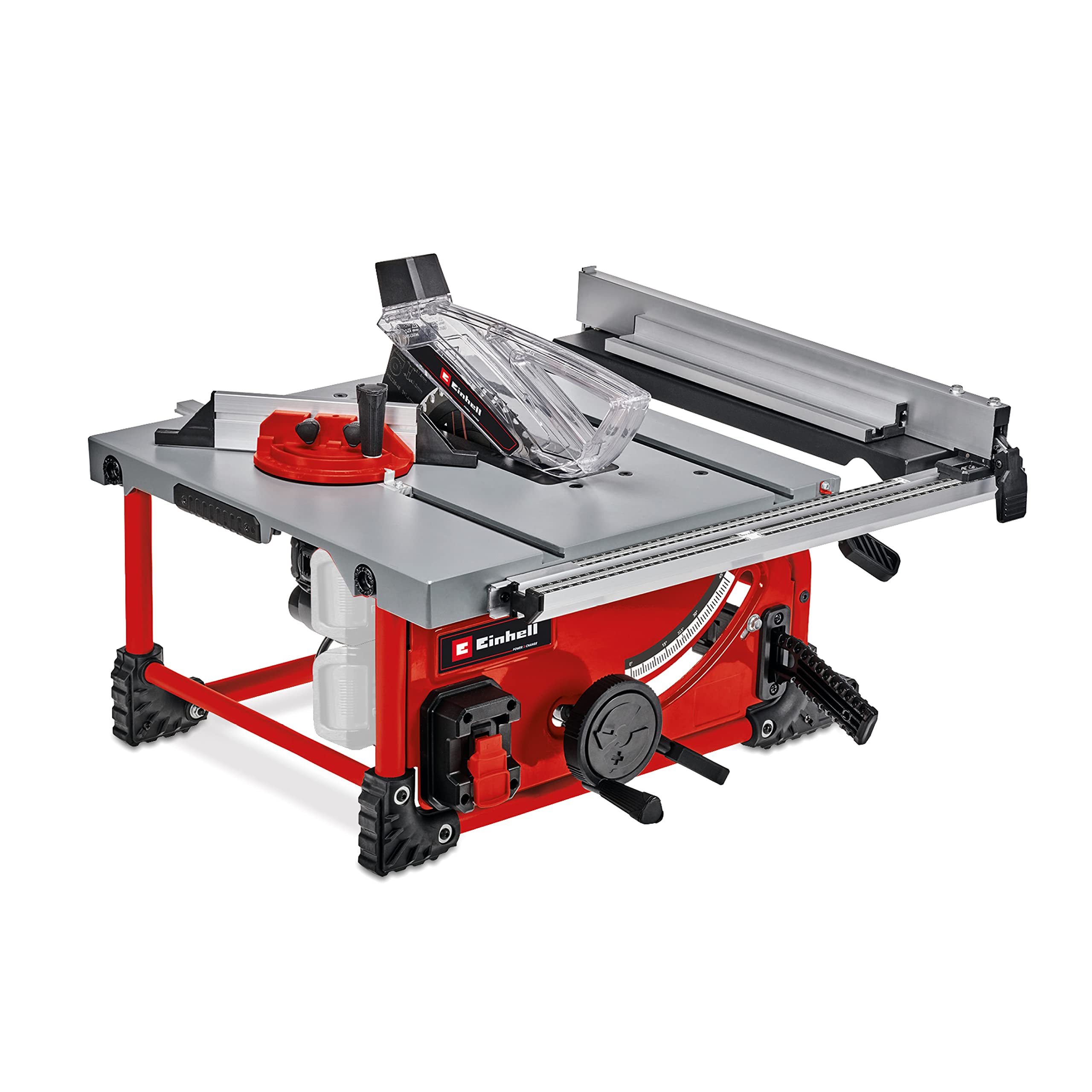 Einhell Cordless Table Saw 18V Power X-Change, Portable Bench Saw for Woodworking, 45° Mitre Cut, Without Battery TE-TS 36/210 Li Solo