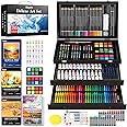 iBayam Deluxe Art Set,195-Pack Artist Gift Box, Arts and Crafts Drawing Painting Kit Art Supplies for Adults Teens Kids, Art Kits with 24 Acrylic Paint, Sketchbook, Canvases, Crayons, Pencils