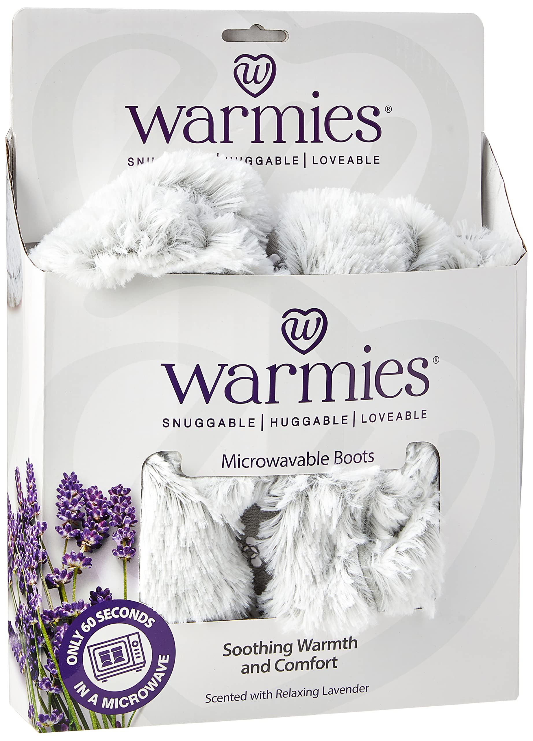 Warmies® Fully Heatable Wellness Boots Scented with French Lavender - Grey Marshmallow,