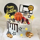 21 PCS Basketball Cake Toppers Sports Theme Cake Decorations for Birthday | Basketball Cake Decorations with Mini Ball Sneakers and Stars, Sports Birthday Cakes, Basketball Fans and Party