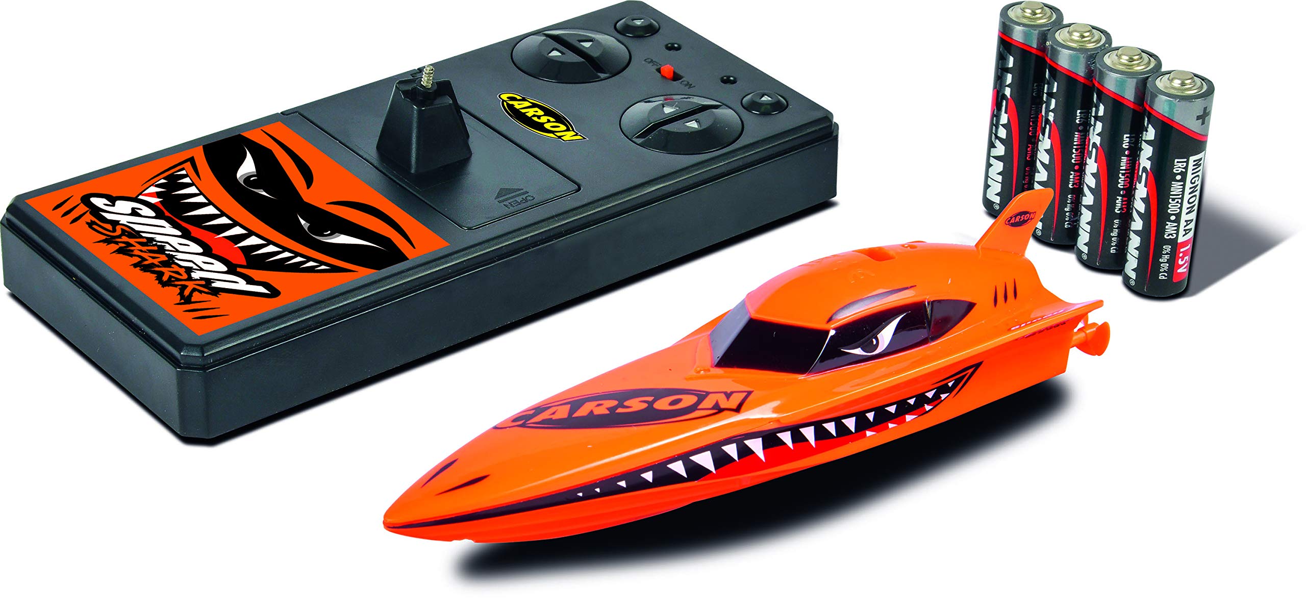 Carson 500108036 Shark Nano 2.0 2.4G 100% RTR Remote Controlled RC Speed Boat Racing Boat with Remote Control Orange