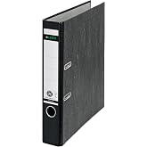 Leitz 2-Ring 2-Inch Premium A4 Sized European Black Marbled Binder, Black (R50)