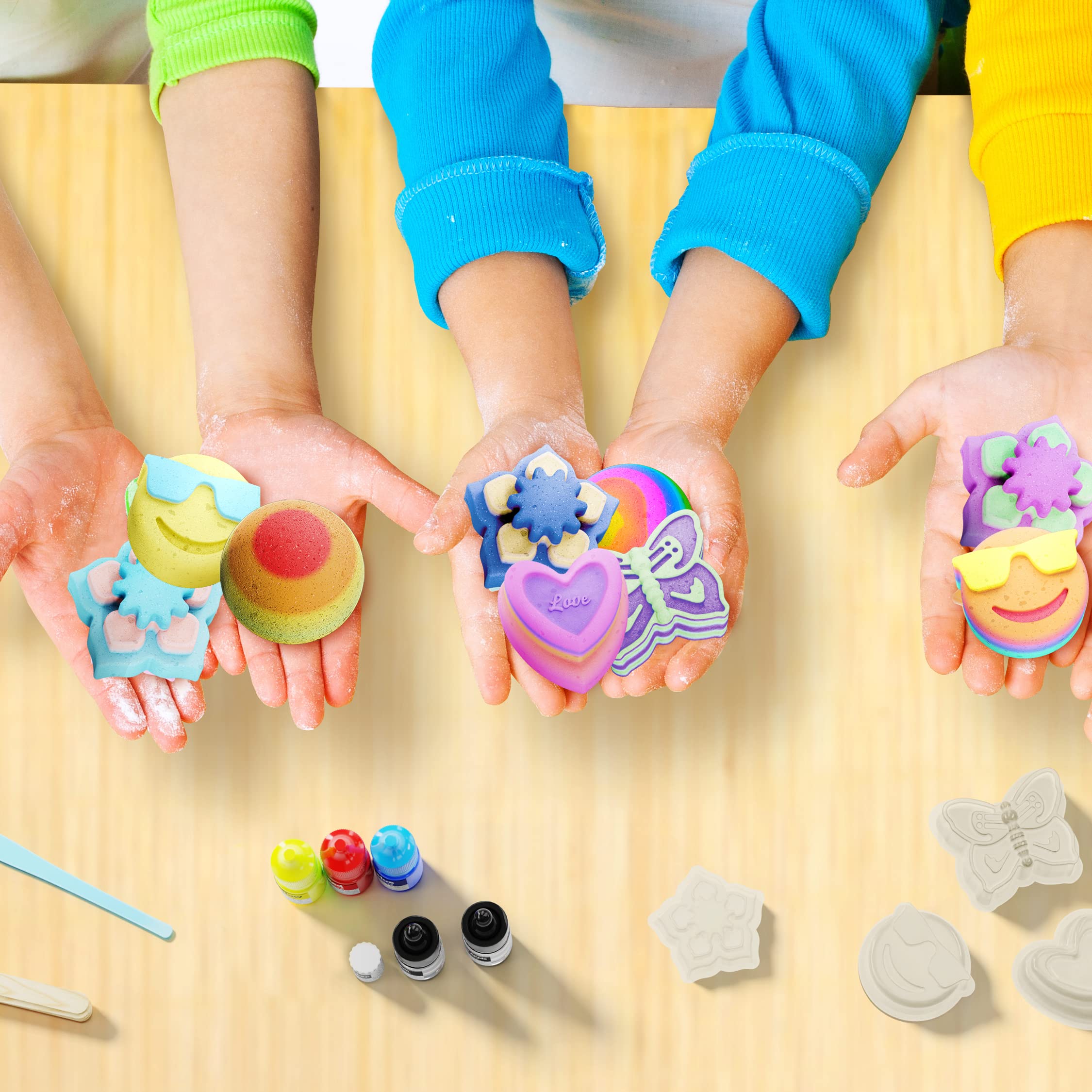 Dan&Darci Bath Bomb Making Kit for Kids - Kid Crafts Science Project - Gifts for Girls and Boys - Craft Activity Gift for Age 6, 7, 8, 9, 10, 11 & 12 Year Old Girl - Makes 10 Baths Bombs Fizzies
