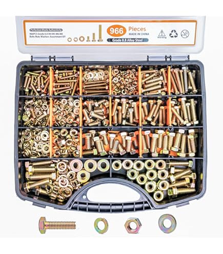 240 PC Piece MM Metric Size NUT and Bolt Screw Assortment