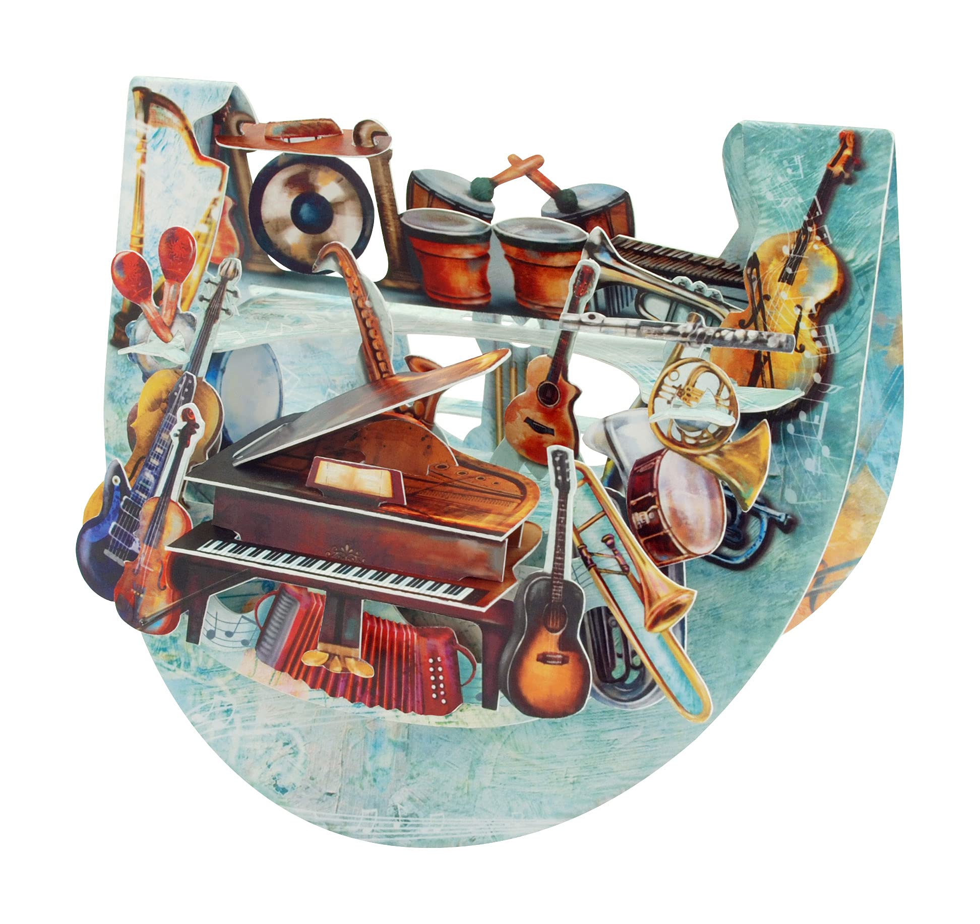 SANTORO Popnrock, 3D Pop Up Greeting Card - Music - For Him, For Her, For Musician, Birthday