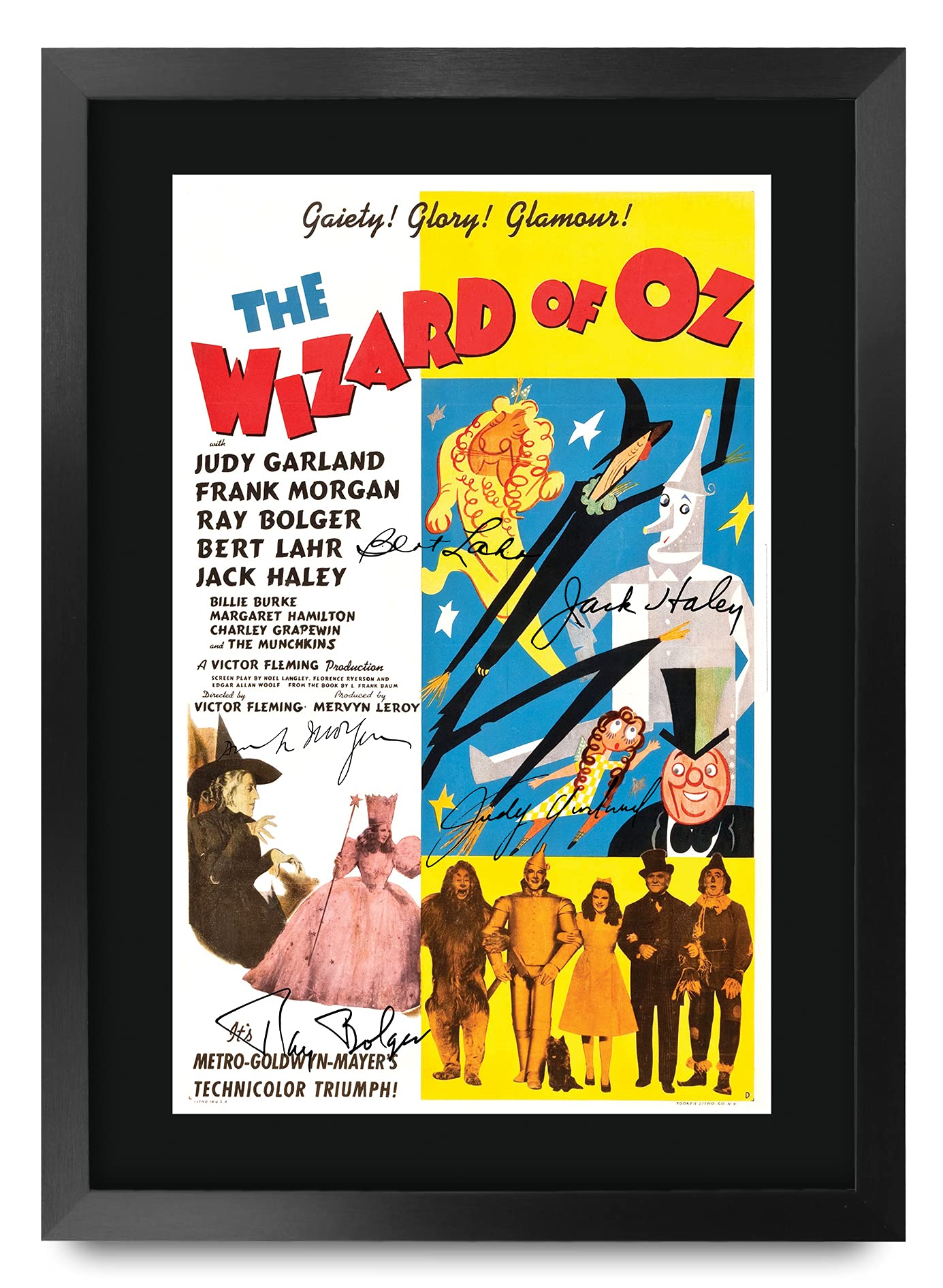 HWC Trading The Wizard of Oz Judy Garland Gifts Printed Signed Autograph Picture for Movie Memorabilia Fans - A3 Framed