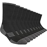 Heatuff Mens Moisture Wicking Heavy Cushion Crew Socks, Reinforced Heel & Toe Durable Socks