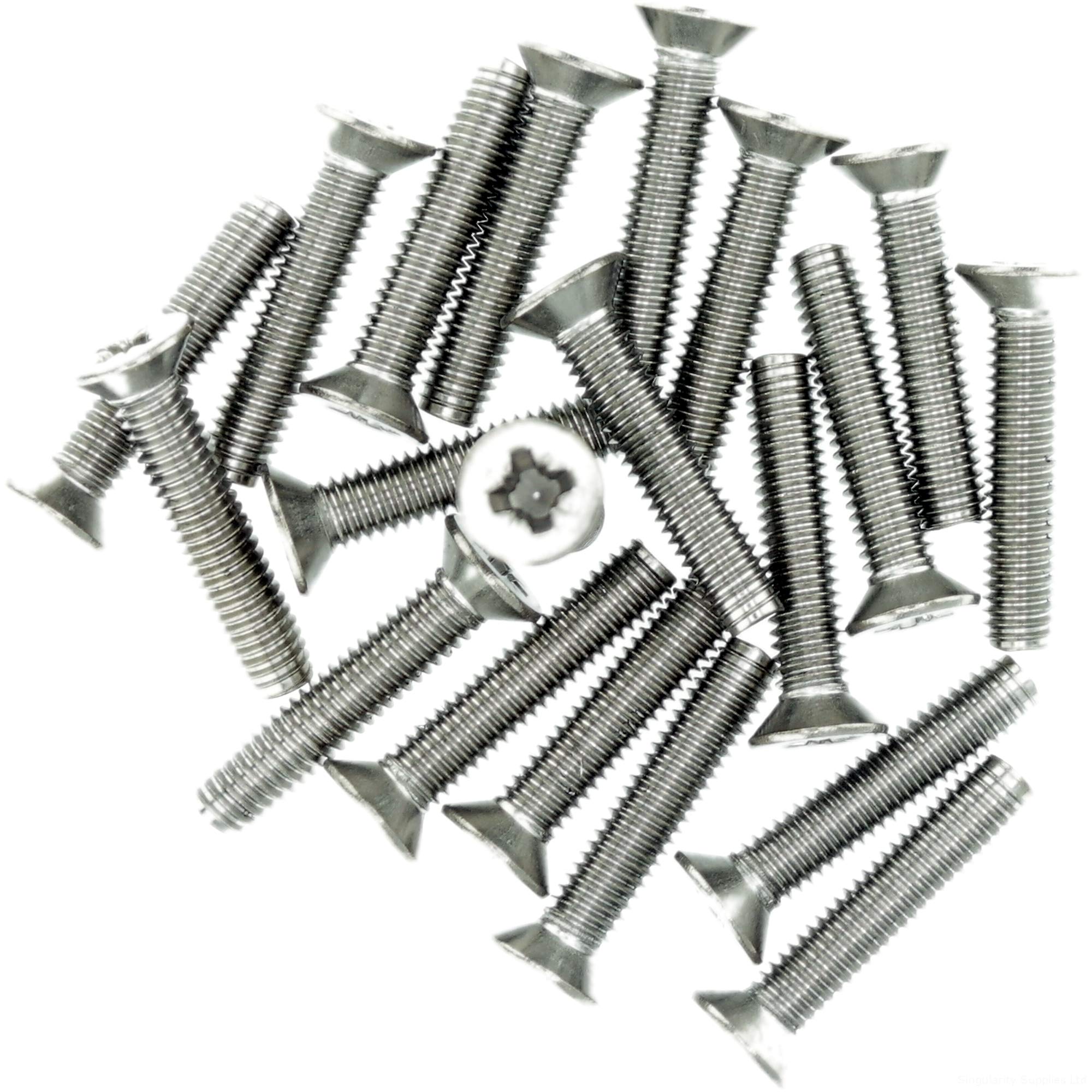 M5 (5mm x 25mm) Pozi Countersunk Thread Rolling Screw - Stainless Steel (A2) (Pack of 20)