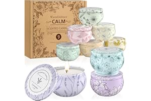 WarmEmbrace Scented Candles, Candle Set of 9, Long-Lasting Candles for Women, Candle Present Set for Birthday, Christmas, Mother’s Day