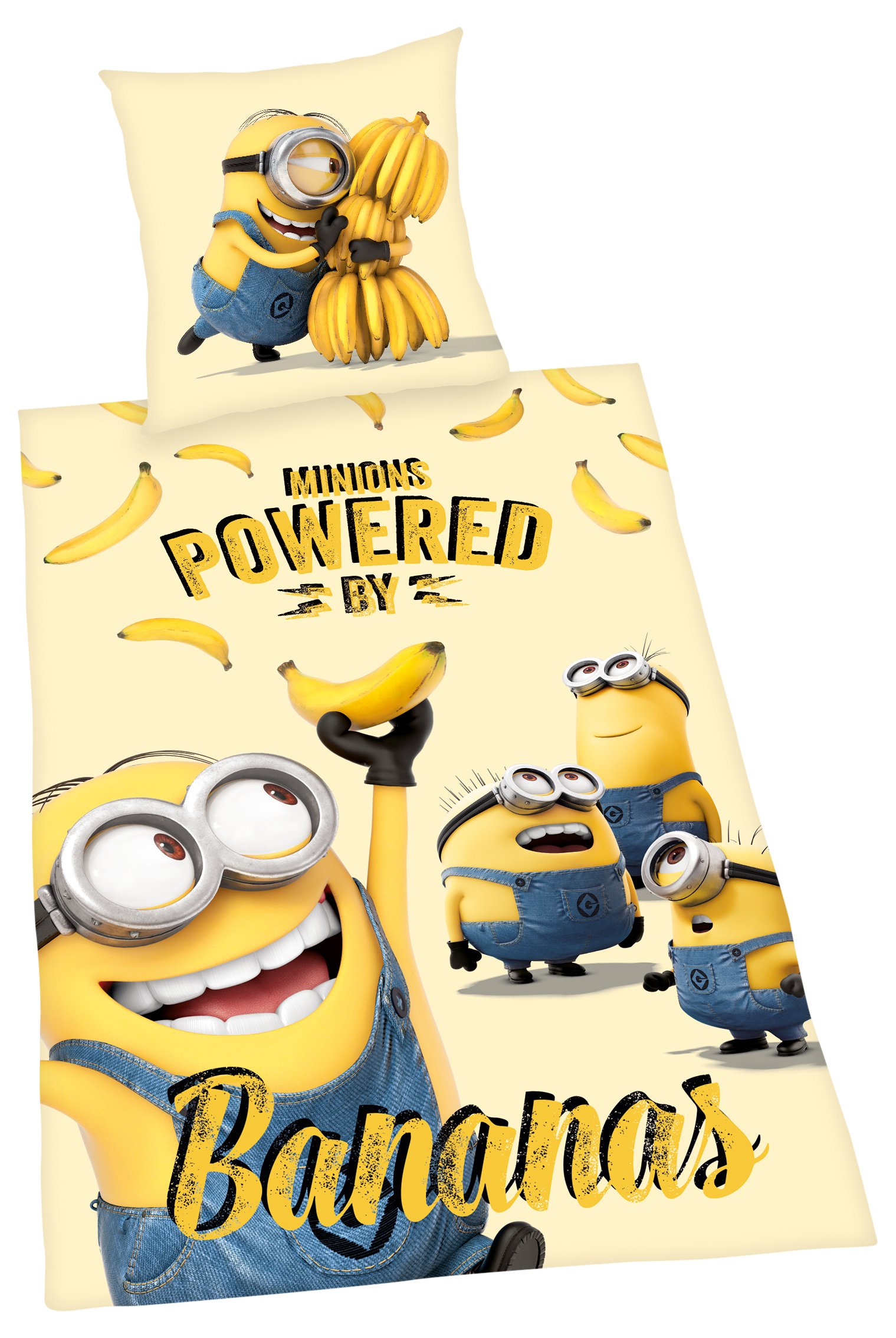 Herding MINIONS Bedding Set, Reversible Motif, Duvet Cover 135 x 200 cm, Pillow Case 80 x 80 cm, Cotton/Renforcé
