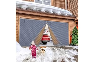 ABVRUN Garage Door Insulation Kit 2 Car Garage Door Cover Insulated Garage Door Screen for Winter Garage Insulation Kit, Made of Oxford and Thicken Cotton for Thermal Insulation Soundproof (16 * 7Ft)