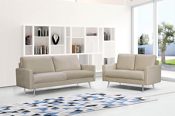 US Pride Furniture Sectional, 2PC, Beige