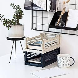 AYKASA Collapsible Storage Bins, Plastic Crate for