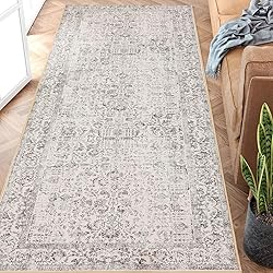 PureCozy Grey Runner Rug 2x6 Indoor Vintage Area