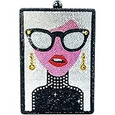 Boutique De FGG Retro Mini Crystal Clutch Purses for Women Luxury Rhinestone Evening Bag Novelty Formal Party Clutch Handbag