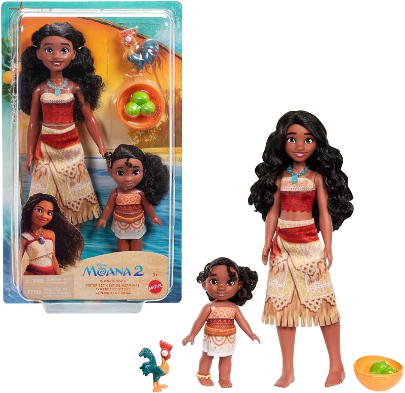 Mattel Disney Moana 2 Sister Set 2 Fashion Dolls Accessories