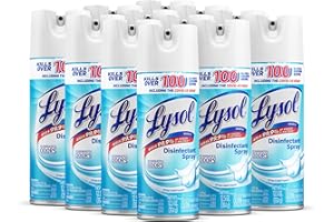 Lysol Disinfectant Spray, Sanitizing and Antibacterial Spray, For Disinfecting and Deodorizing, Crisp Linen, 12.5 Fl. Oz (Pack of 12)