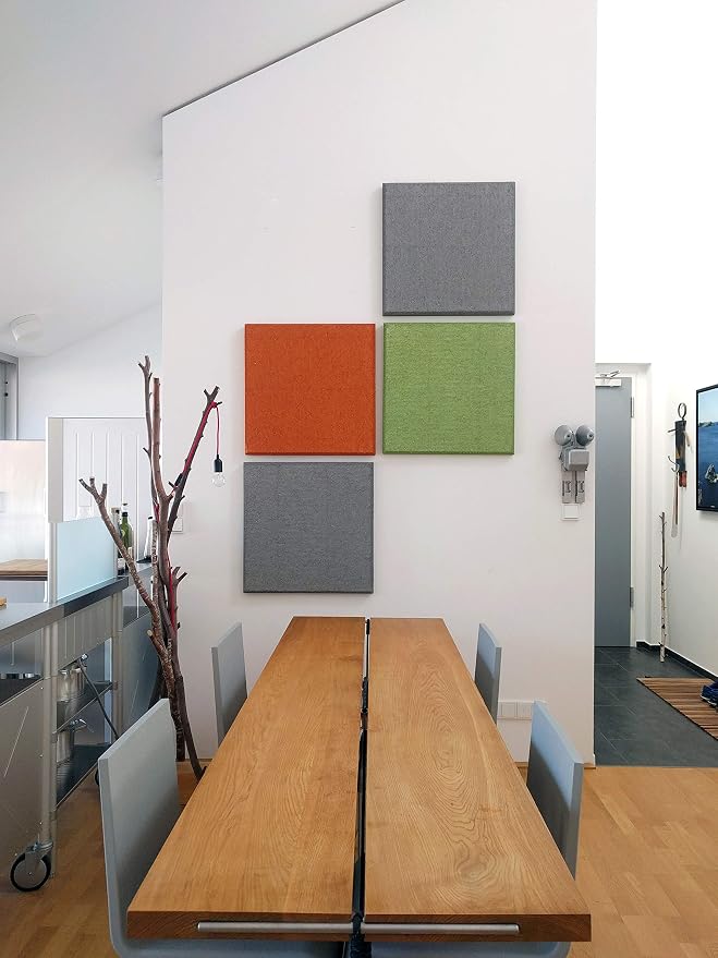 Akustikplatten Pyramiden 50x50x5 Cm – Schallschutzmatten Aus Schaumstoff, Echo-Reduktion Für Raumakustik (Grau)