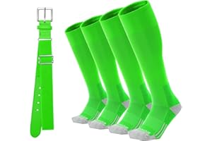 BUAVBO Toddler Baseball/Softball Socks And Belt Combo Kids T-Ball Socks For Youth Boys Girls(2 Pairs Of Socks & 1 Belt)