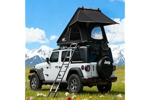Bayati Naturnest Rooftop Tent Hard Shell, Easy Set Up Pop Up Tent for 2 Person Camping, Waterproof UV-Resistant Blackout Privacy 4 Season Tents for Truck, Jeep, SUV, Van, Trailer - Polaris Plus