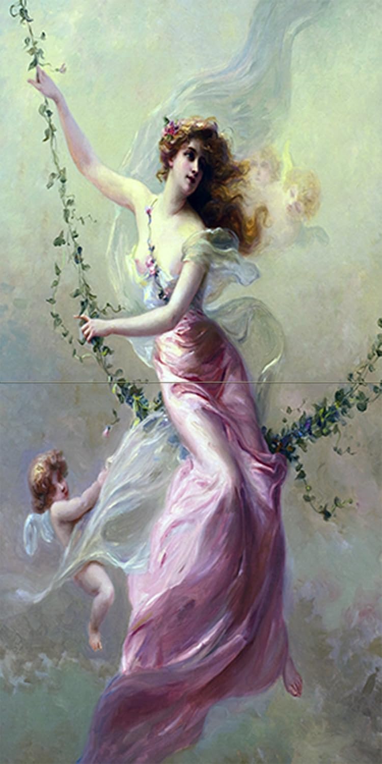 SWING E. Bisson Mädchen Frau Engel Fliese Wandbild Küche Spritzschutz Marmor Keramik - Bild 4 von 14