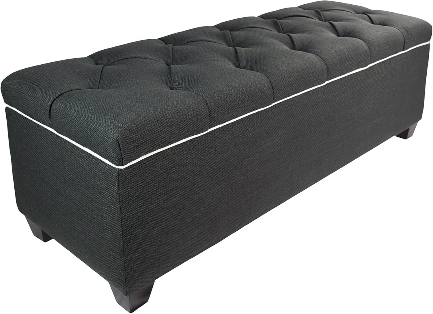 MJL Furniture Designs Sole Secret Duo Shoe and Linen Storage Bench, Charcoal/Magnolia Lining