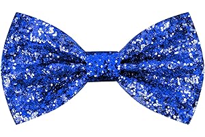 Neptniopllab Solid Men's Pre-Tied Bow Tie Glitter Shiny Sequins Bowtie for Banquet Carnival Party Christmas Fancy Dress