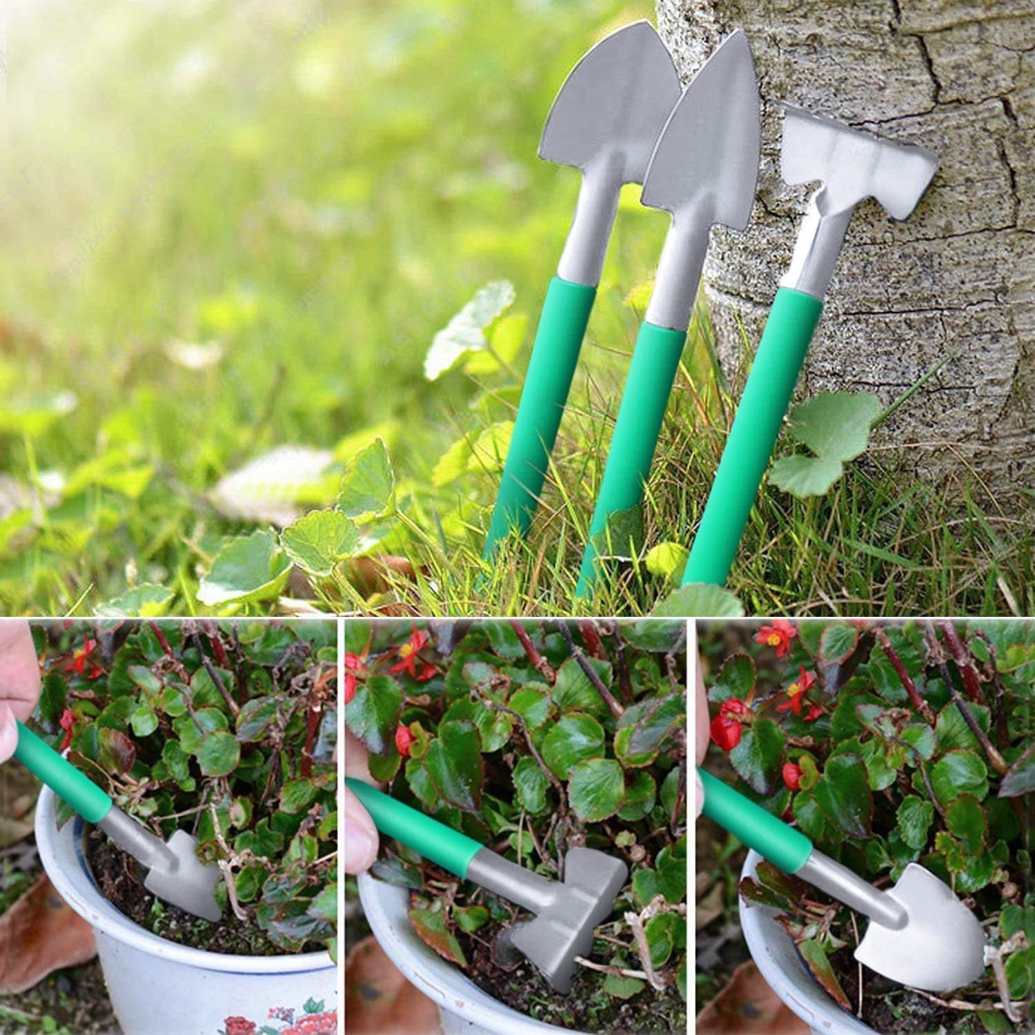 YAFEI Garden Tools, 13piece Stainless Steel Hand Tool kit, Garden Canvas Apron with Storage Bag, Outdoor Tools, Heavy Garden Tool kit with Ergonomic Handle, Women's Garden Tool : Garden & Outdoor