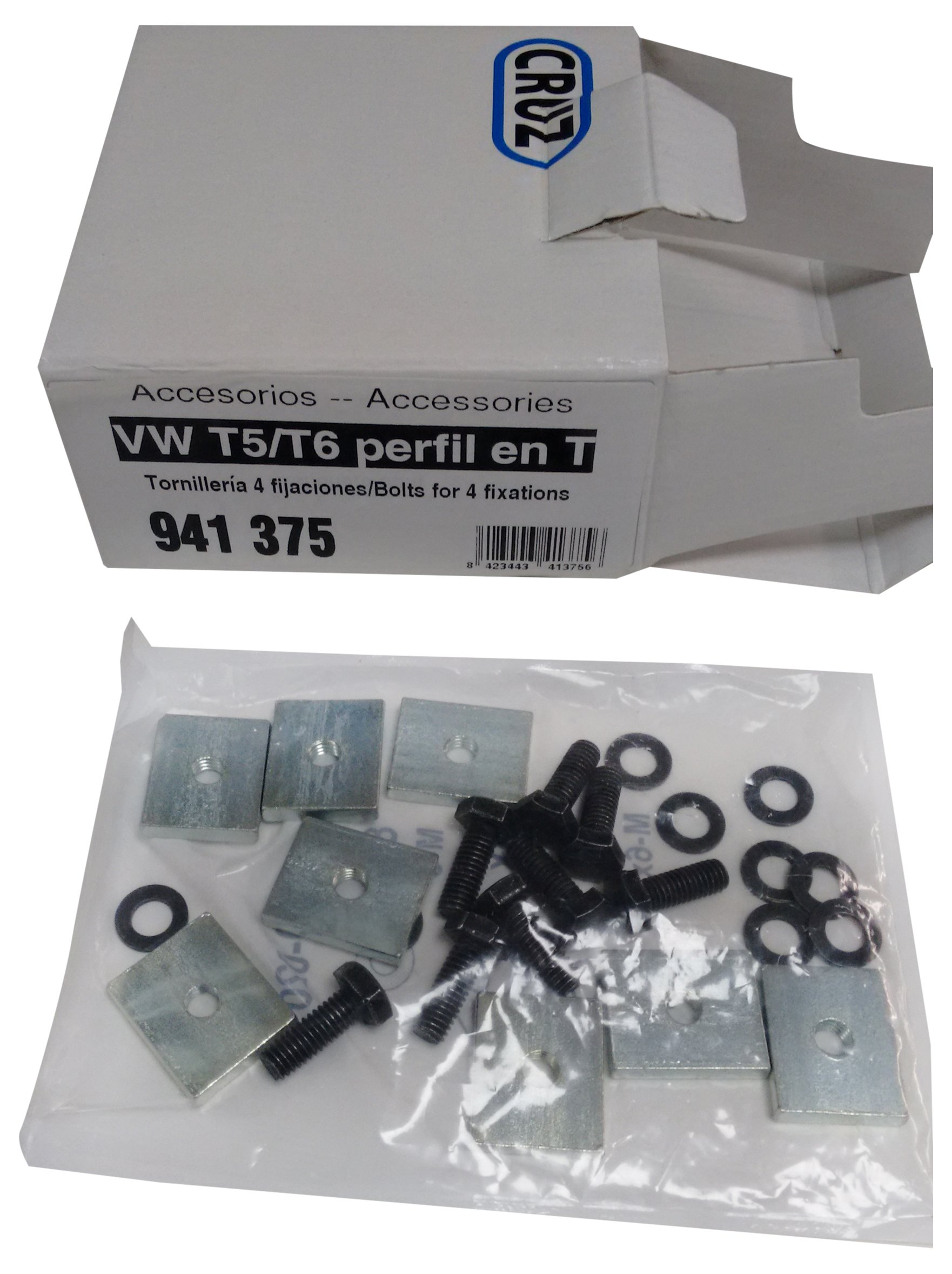 Cruz 941-375 Fixation Bolts/Nuts with T-Track, Set of 4