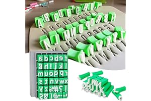 Alphabet Stamps Set for Clay Pottery - Polymer Clay Tools, Uppercase and Lowercase Alphabet Number Symbols Small Press Fondan