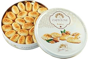 Zaitoune Walnut Maamoul - 21 oz | Authentic Middle Eastern Butter Cookies with Nut Filling | Handcrafted in Turkey | Beautiful Reusable Gift Tin | Perfect for Dessert & Sharing | Ideal Arabic Sweets Gift