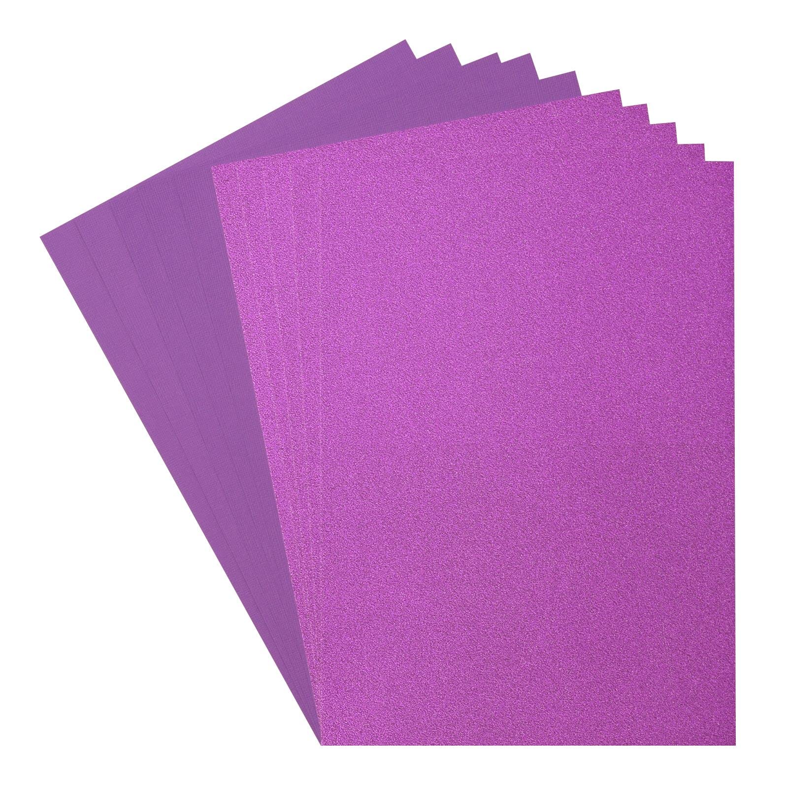 Florence Glitter Paper and Cardstock - A4 Coloured Card Making Supplies - Purple/Violet - 10 Sheets - Coloured Paper for Scrapbooking, Card Making and Other Paper Crafts - 250/216 GSM — image 1