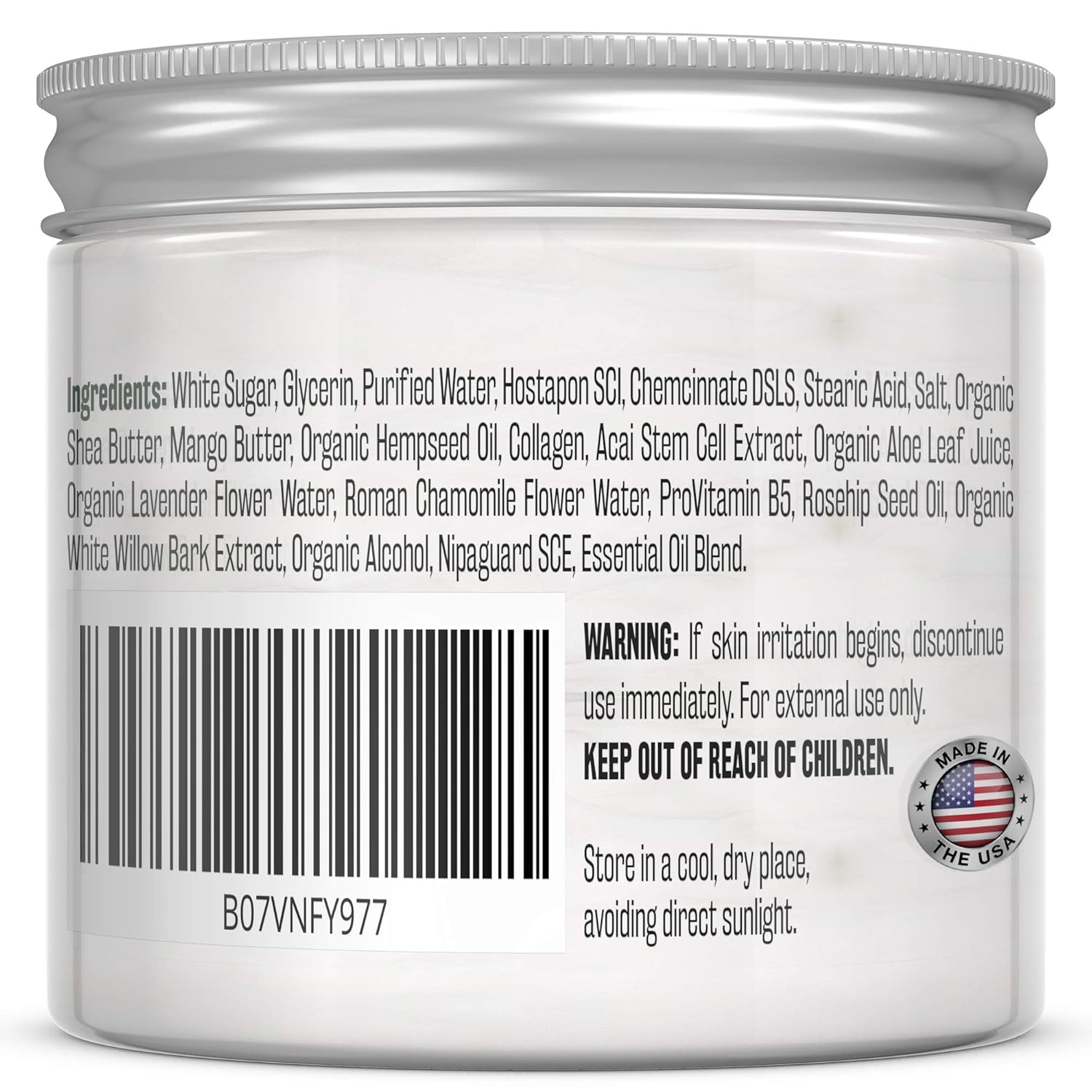 M3 Naturals Superfood Scrub infused with Collagen and Stem Cell Natural Cucumber and Aloe Body Face Wash Exfoliating Facial Cleanser for Acne Cellulite Wrinkles Scars Skin Care 12 oz: Beauty