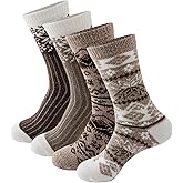 Sock Amazing Fashion Fuzzy Thermal Socks for Women - 4 Pairs Thick Cozy Super Soft Winter Crew Socks