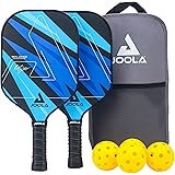 JOOLA Ben Johns Pickleball Set with 2 Fiberglass Paddles - Includes 2 Indoor & 2 Outdoor Pickleball Balls & Pickleball Bag - 