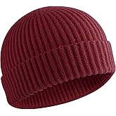 choshion 50% Wool Warm Cuffed Swag Knit Short Fisherman Beanie for Men Women Winter Hats Trawler Skull Cap