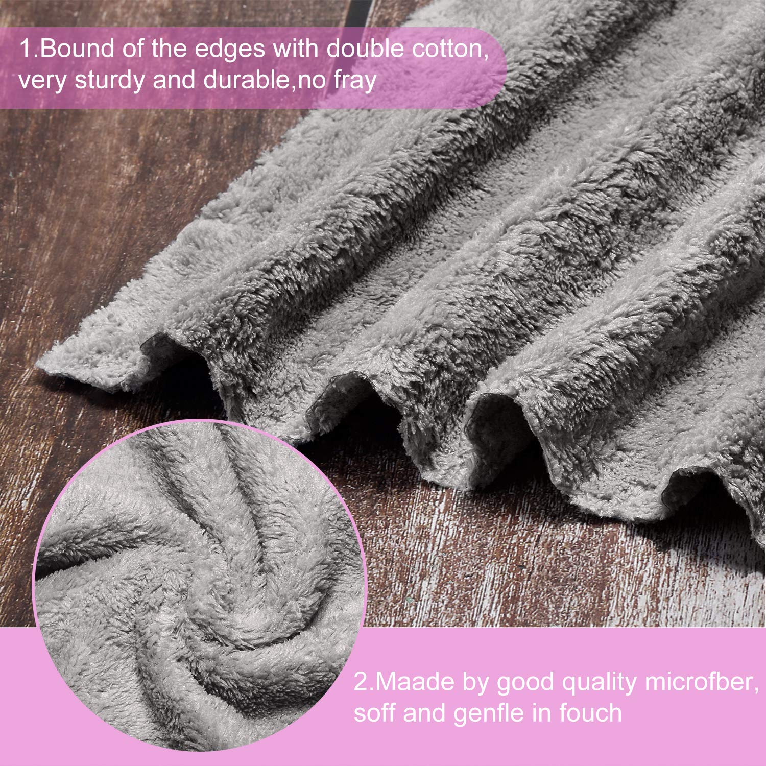 12 Pieces Face Makeup Remover Cloths Microfiber Wash Cloth Soft Facial Cleansing Cloth for Face, 12 x 12 Inch (White, Gray): Beauty