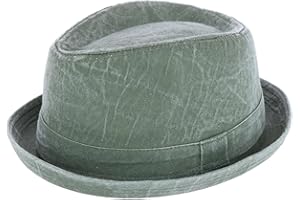 Epoch hats company Men's Washed Denim Cotton Fedora Hat