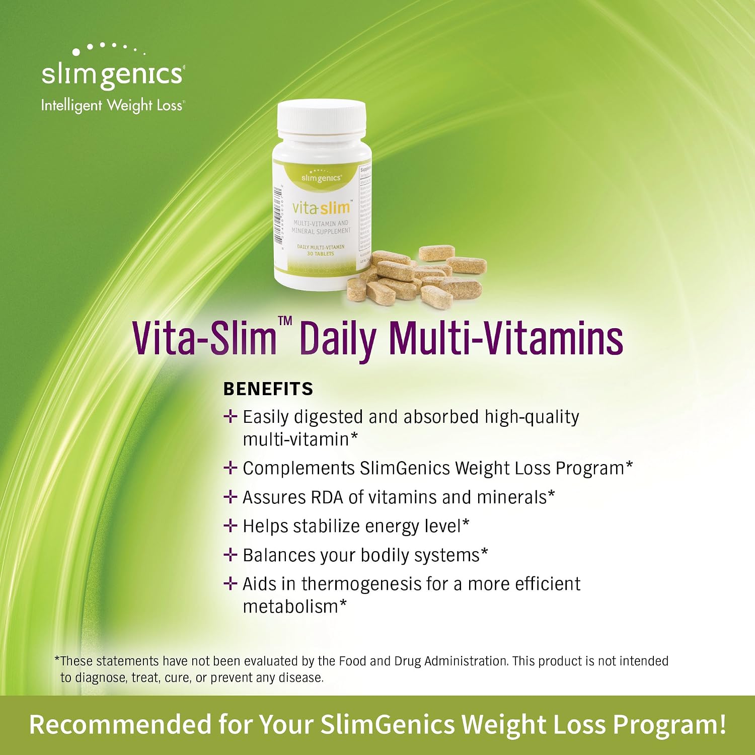SlimGenics VitaSlim ™ Daily MultiVitamin for Men and Women, Easily