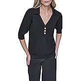 Karl Lagerfeld Women's Puff Sleeve Classy Sweater