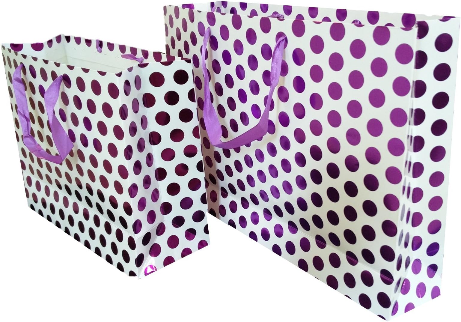 FlexiGoods Polka Dots Gift Bags (4 Pack), Purple